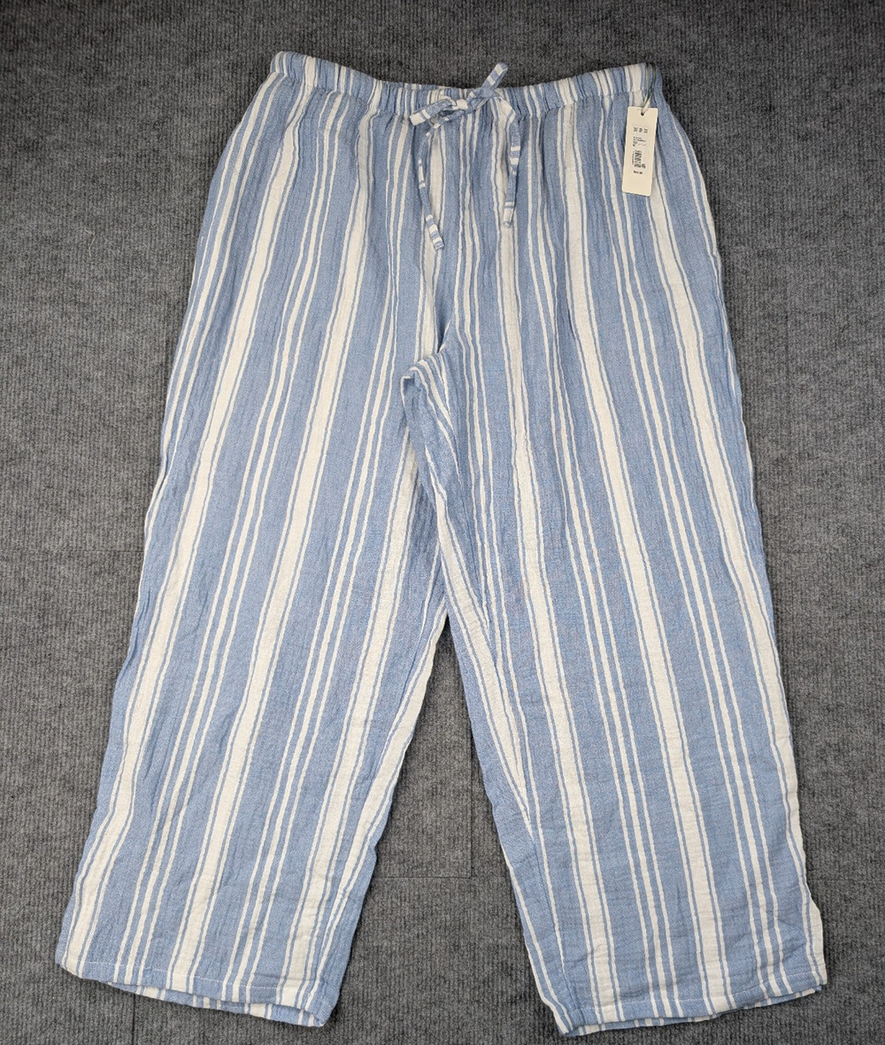 Nottibianche Cotton Gauze Pants Womens Medium Natural Sleepwear Coastal Crop